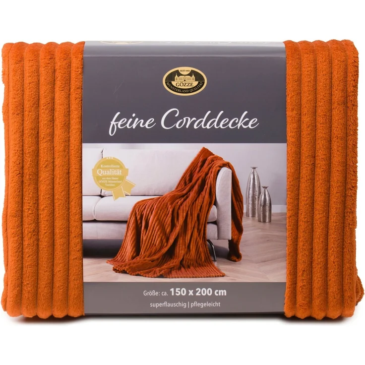 Wohndecke Feincord Kuscheldecke, Gözze, flauschig weich und wohlig warm – Bild 2