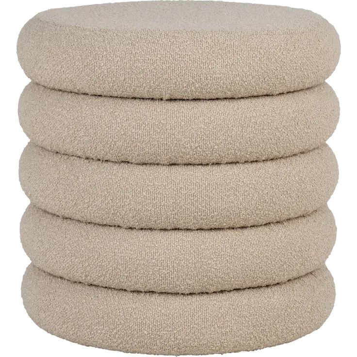 Pouf >Brooklyn< in Grau, Stoff - 44x44x44cm (BxHxT)