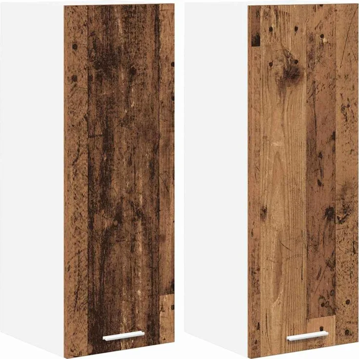 vidaXL Hängeschrank 2 stk. Altes Holz und Weiß 30 x 31 x 80 cm 884255 – Bild 2