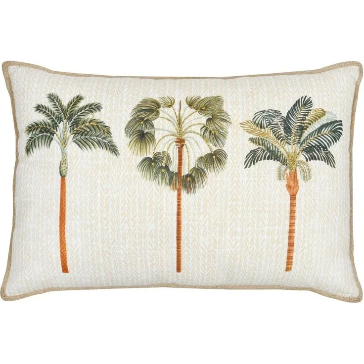 SCHÖNER LEBEN. Dekokissen Kissen Casablanca Palmen beige grün 40x60cm