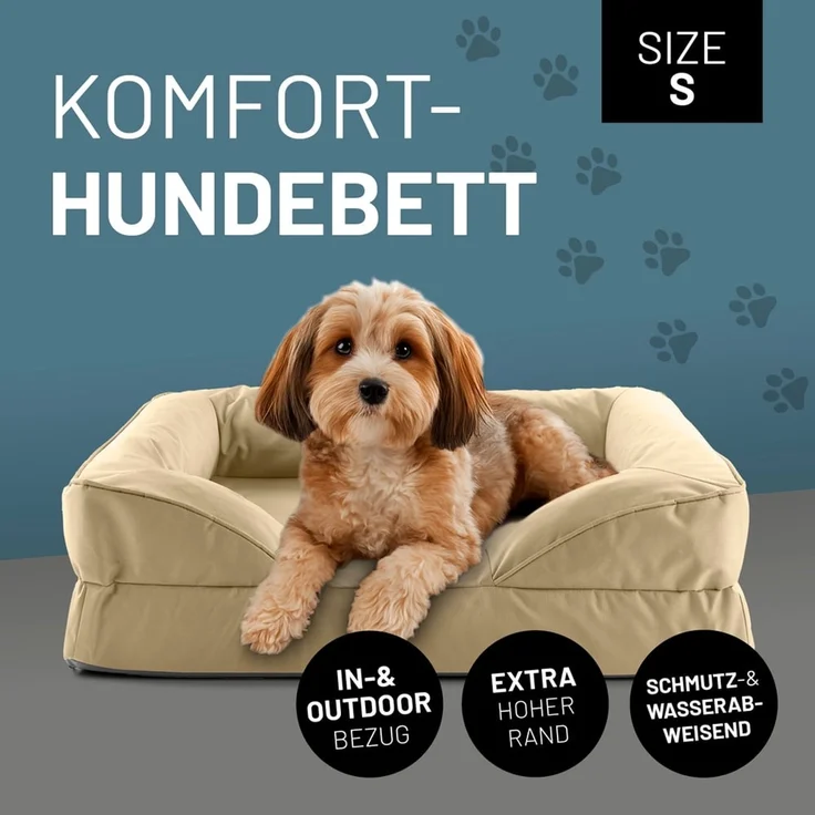 Lumaland Hundebett In-& Outdoor S 70x60x18cm beige vakuumiert – Bild 2