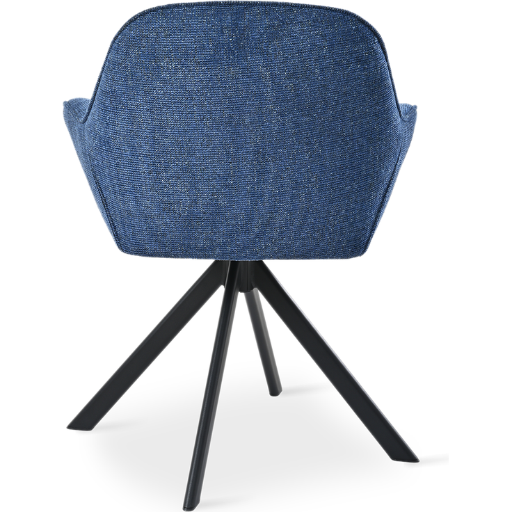 GOEURVANT 1370 Esszimmerstühle 2er-Set mit Armlehnen, 360° Drehbar, Chenille - Blau – Bild 4