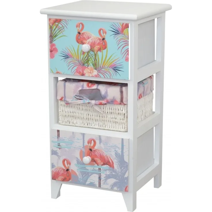 Standregal mit 2 Schubkästen "Waltraud" Flamingo, weiß