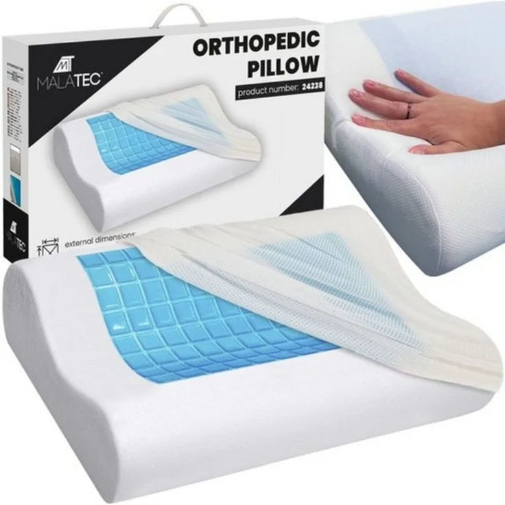 MALATEC Gesundheitskissen Orthopädisches Kissen, Füllung: Memory-Schaum, Spar-Set, kühlendes-Gel, eine ergonomische Schlafposition und weniger Verspannungen – Bild 4