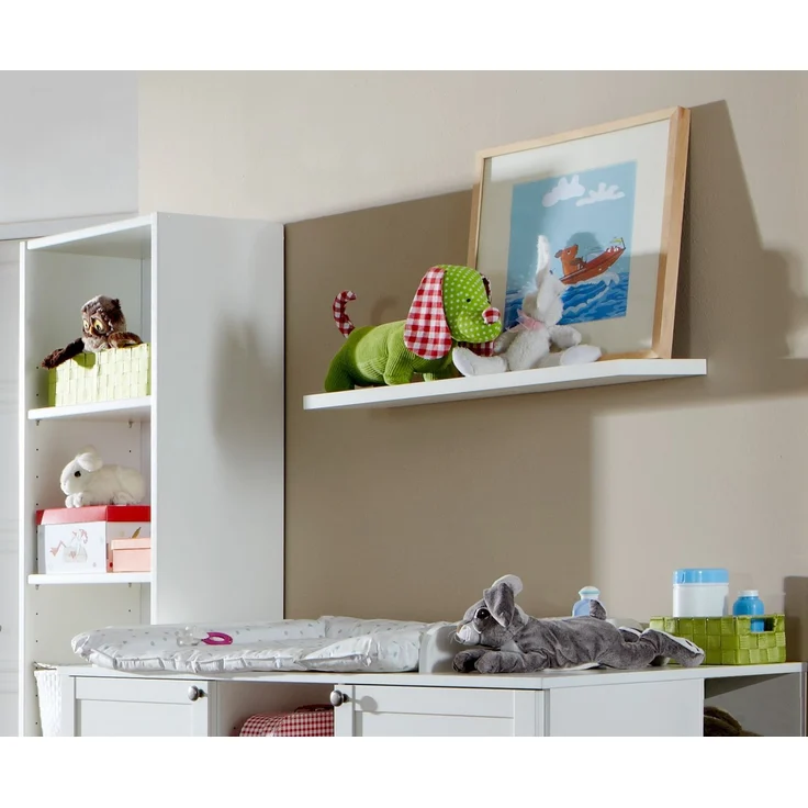 Babyzimmer-Set Zubehör: Wandboard, Hängeregal B78/H3/T25 cm, Landhausstil Weiß – Bild 2