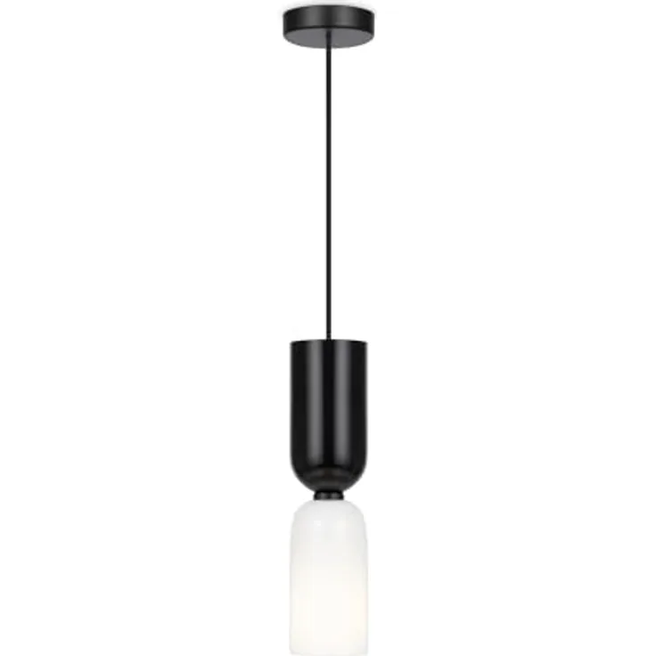 MAYTONI DECORATIVE LIGHTING Hängeleuchte Memory, höhenverstellbar, schwarz, Glas, Metall, für Wohnzimmer, Küche, Schlafzimmer, Esszimmer, Büro, 40 W