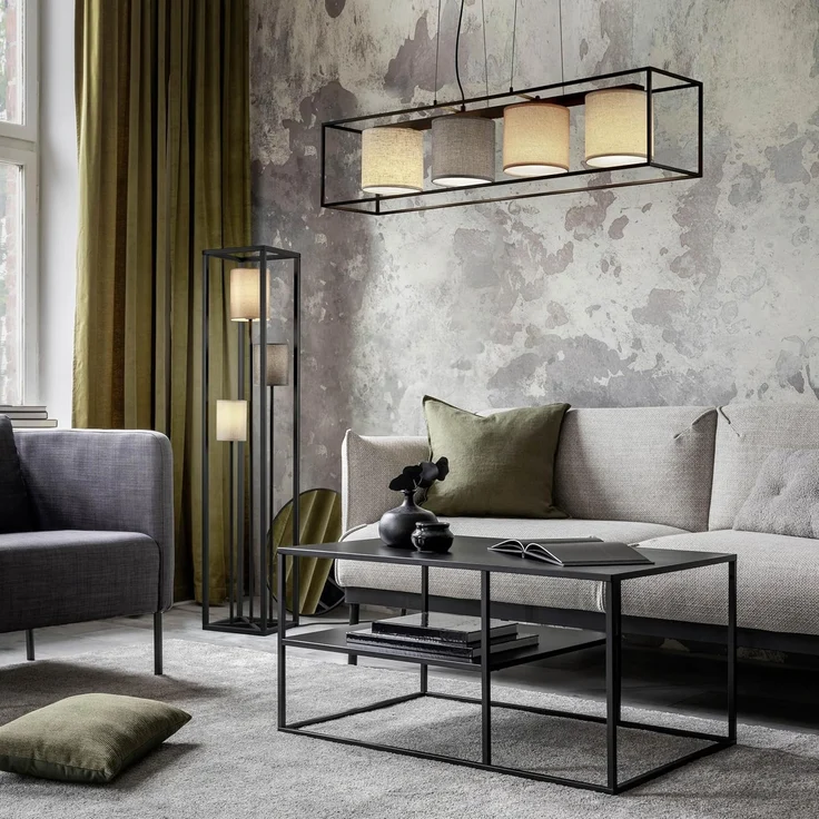 lightling Stehlampe Frieda, ohne Leuchtmittel, 3 Stoffschirme, mit Fußschalter, E27 – Bild 5