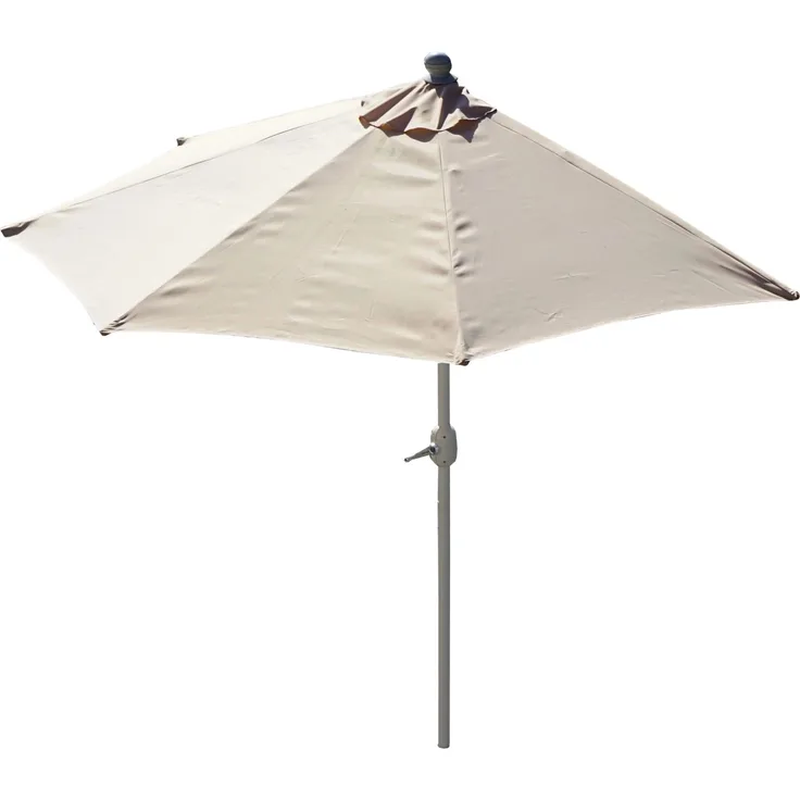 MCW Sonnenschirm Lorca Halbrund 2,7m UV 50+, creme, ohne Ständer, wetterfest und windstabil