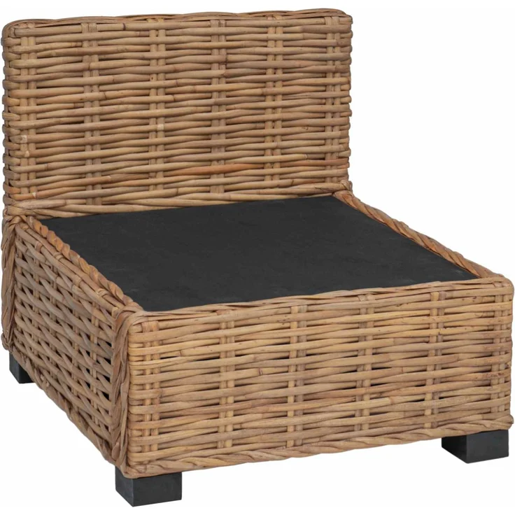vidaXL Mittels Sofa mit Kissen GENDT Naturrattan Natur 42034388 – Bild 4