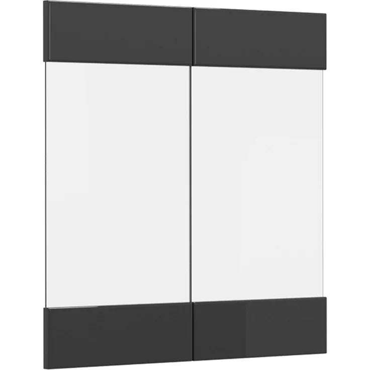 Küchenfront R-Line Anthrazit Hochglanz 59.2 x 59 cm Möbelfront für den Hängeglasschrank Vicco – Bild 1