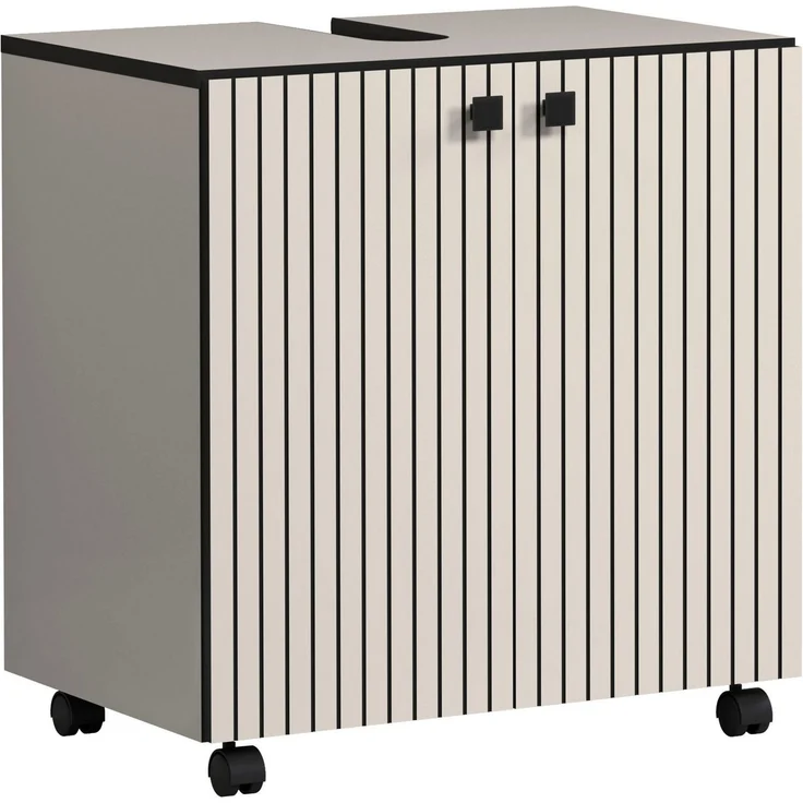 welltime Waschbeckenunterschrank Amrum Waschtisch auf Rollen - (B/T/H) wahlweise 60-80/42/64 cm – Bild 2