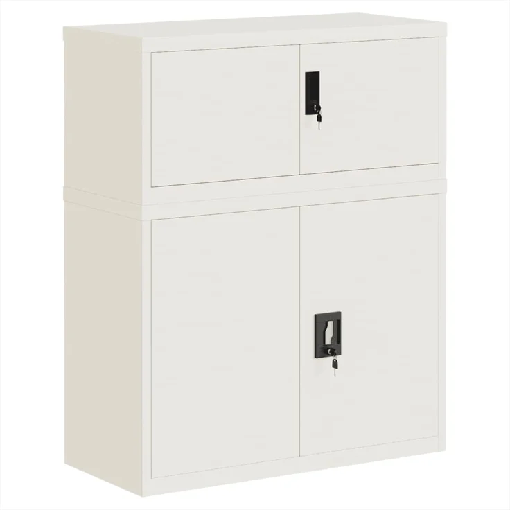 vidaXL Aktenschrank Weiß 90x40x110 cm Stahl 3188310 – Bild 1