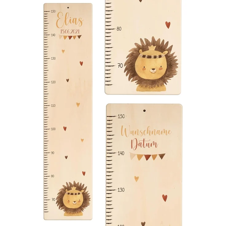 KIDSMOOD - Messlatte für Kinderzimmer Personalisiert, 70-140 cm - Messlatte Kinder Holz personalisiert Mit Namen für Baby- & Kleinkinderzimmer - Individuelles Geschenk für Kinder und Babys zum Geburt – Bild 1
