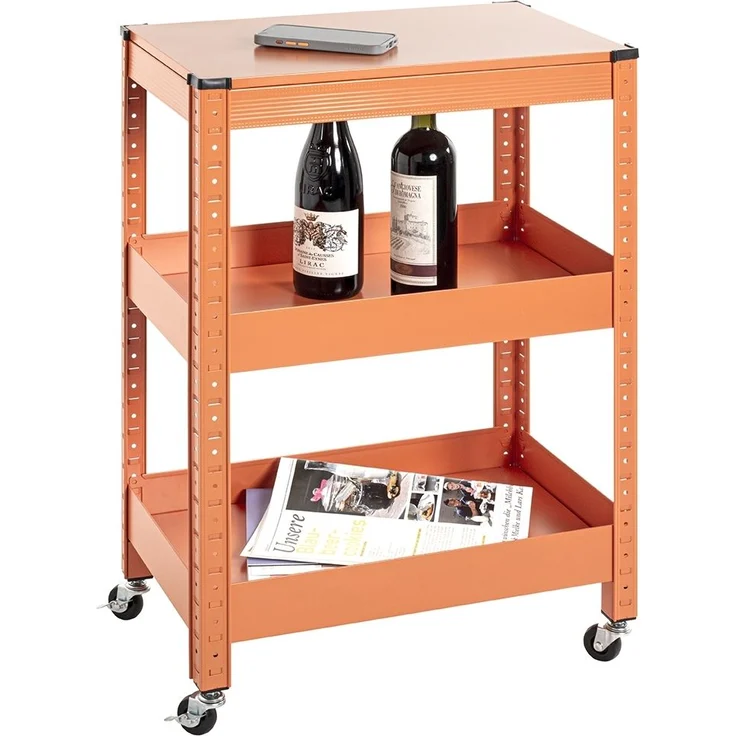 Servierwagen >55618< in orange, Metall - 50x75x32cm (BxHxT) – Bild 5