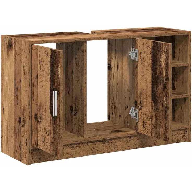 vidaXL Badezimmerschrank mit Tür Altholz 90 x 29 x 55 cm Holzwerkstoff 869209 – Bild 4
