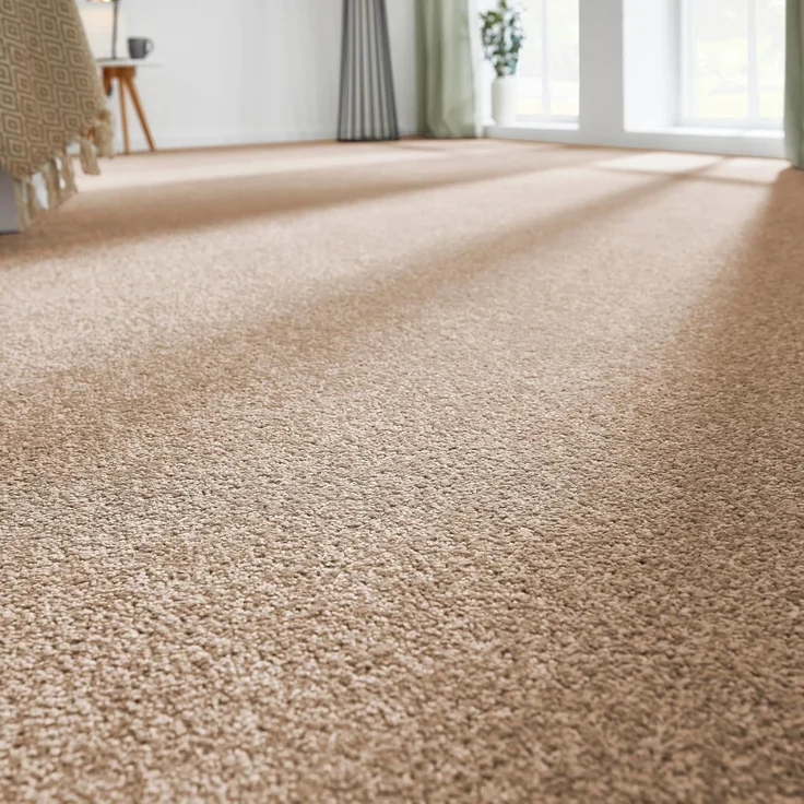 andiamo Teppichboden Izmir für Wohnzimmer und Kinderzimmer - Teppichboden Meterware zum Verlegen - Teppichbelag mit hoher Trittschalldämmung - weicher Teppichboden 400x550 cm Cappucino – Bild 6