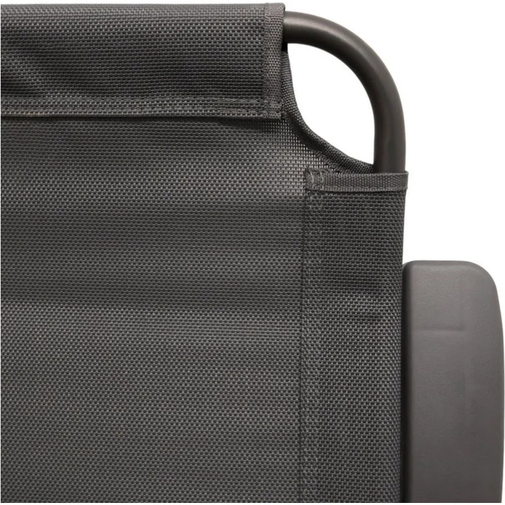 Spetebo Hochlehner Metall Garten Klappstuhl grau mit 5-fach verstellbarer Rückenlehne (108 x 62 cm, 1 St), Campingstuhl mit Textil Gewebe bis 110 kg belastbar – Bild 4