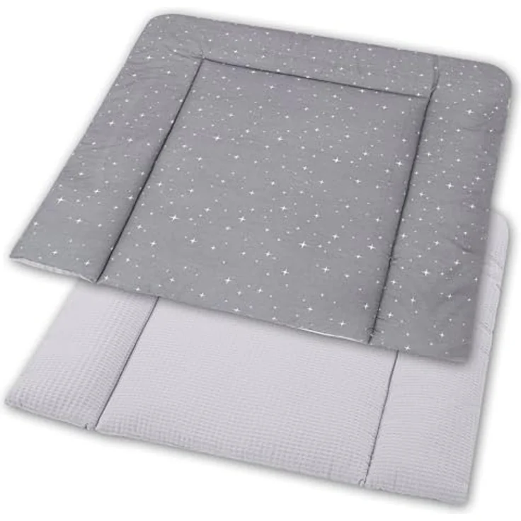 Wickelauflage Wickelunterlage aus Baumwolle 75x72 cm - Weich und waschbar Wickelunterlage für Babys Wickelmatte aus Stoff für Wickeltisch Wickelkommode oder Waschmaschine 75x72 Galaxie – Bild 3