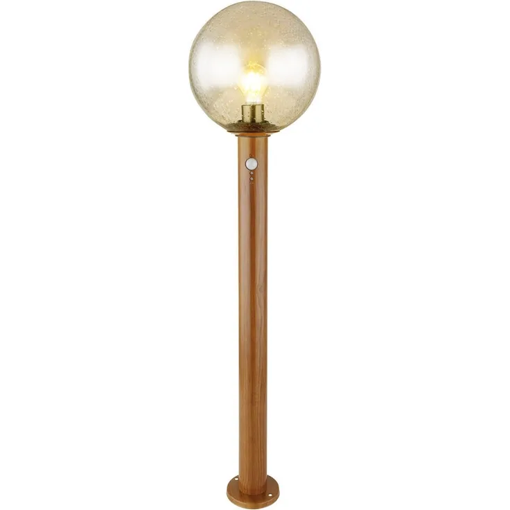 Außenleuchte, Stehlampe, Holzoptik, Bewegungsmelder, H 100cm