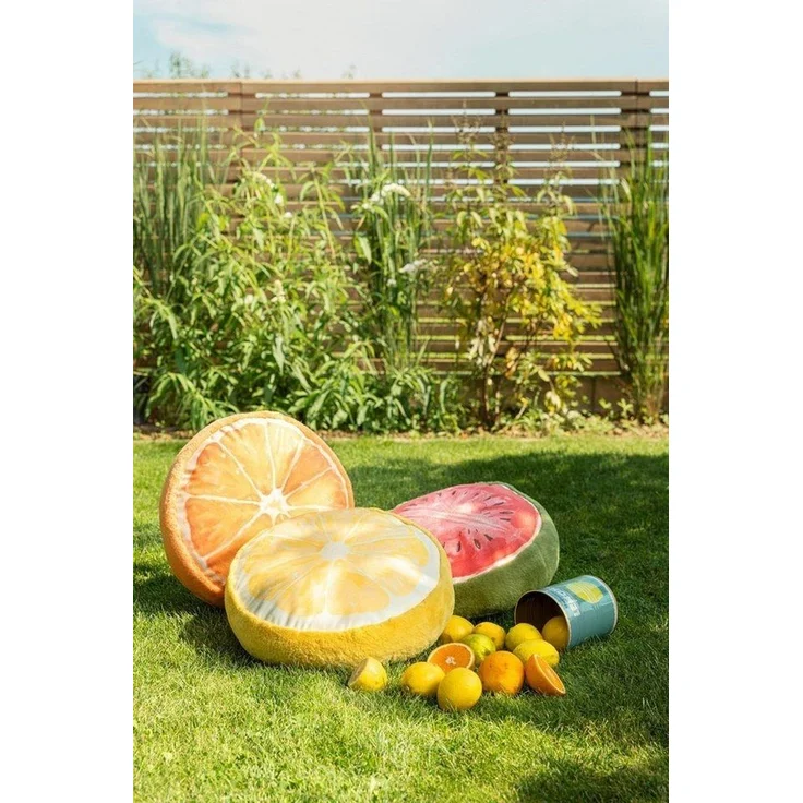 Magma Heimtex Dekokissen FRUITY, Ø 36 cm, Grün, Polyester, Fellimitat, waschbar – Bild 1