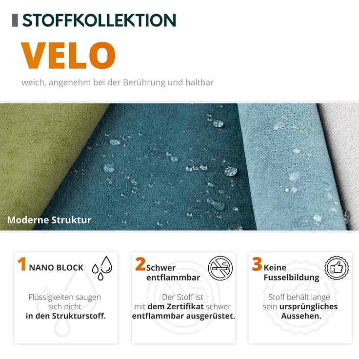 Ecksofa Mrebi III (Farbe: Velo 623, Seite: Rechts) – Bild 8