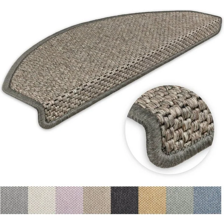 Metzker® Stufenmatte Stufenmatten Göteborg Halbrund, halbrund, Höhe: 8 mm, 15 Stück - Grau/Braun – Bild 1