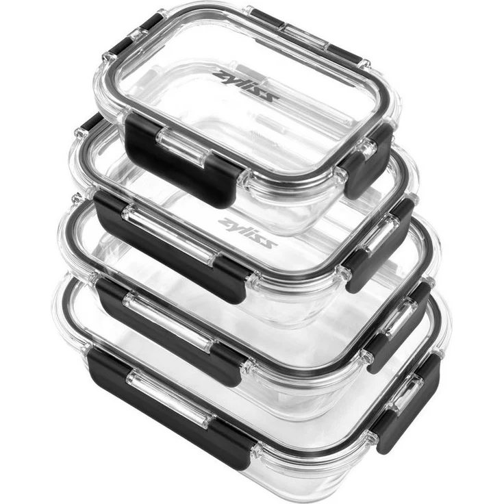 zyliss Vorratsdose Set Glas Vorratsbehälter, Borosilikatglas, (Spar-Set, 4-tlg, 4x Vorratsglas, Länge = 23 cm / 21 cm / 18 cm / 15 cm), anhaltender Geschmack für dauerhaften Genuss, 4 Größen im Set – Bild 5