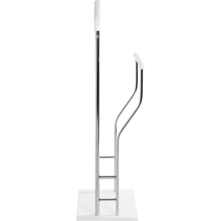 Haku Herrendiener Dressboy, Anzugständer aus verchromtem Stahlrohr mit weißer MDF-Ablage und Bügel, 45x30x110 cm – Bild 6