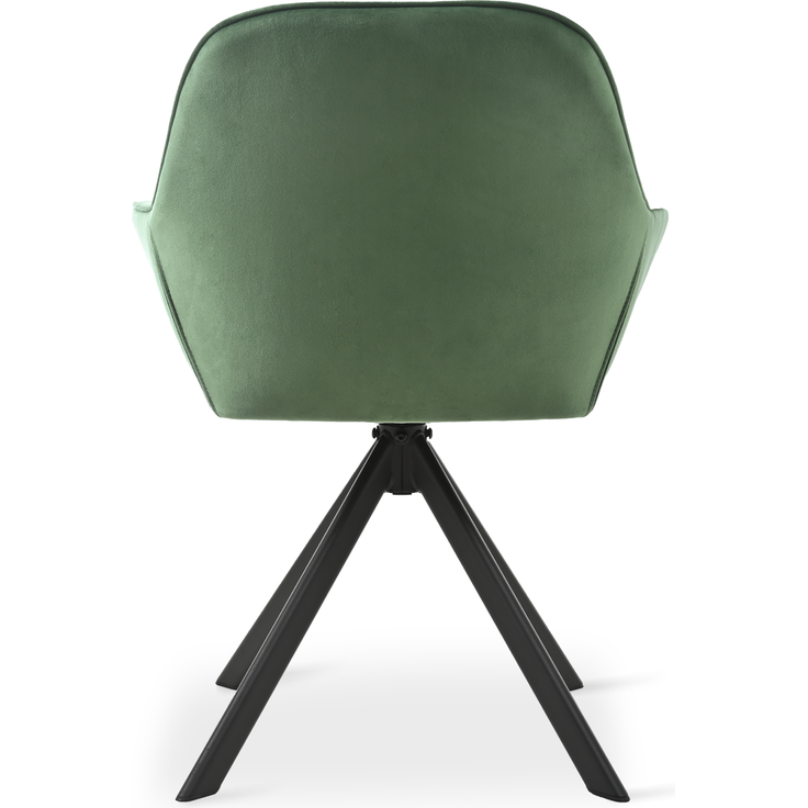 GOEURVANT 1370 Esszimmerstühle 4er-Set mit Armlehnen, 360° Drehbar, Samt - Waldgrün – Bild 4