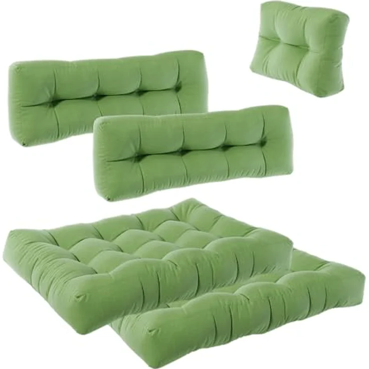 Palettenkissen Set Flocken Grün 5 Teile Vicco – Bild 8