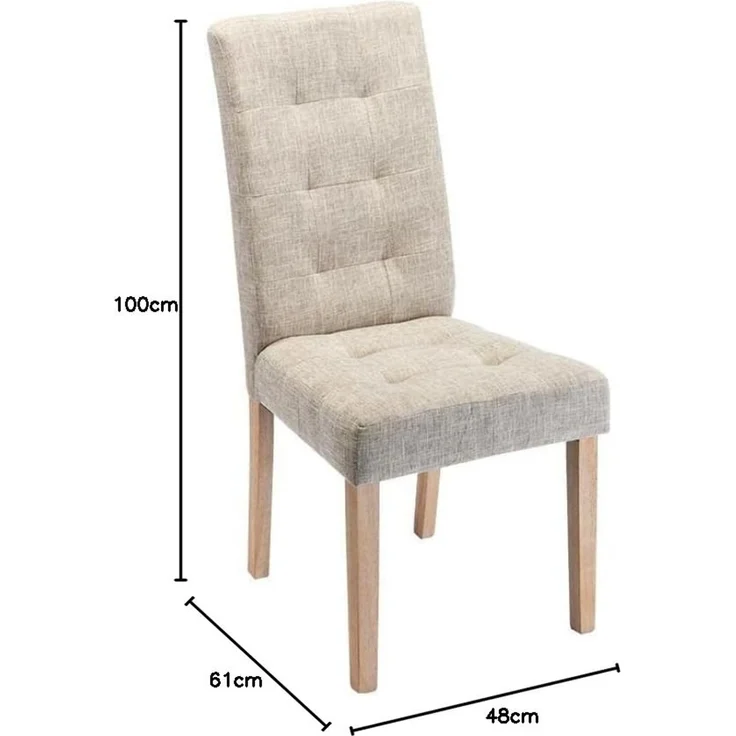 Vente-unique - VILLOSA Stuhl Stoff Beige - B 61 cm x H 100 cm x L 48 cm – Bild 2