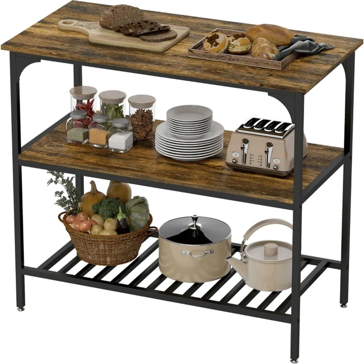 Küchenregal 100 x 50 x 90 cm mit Arbeitsplatte, Spanplatten und Stahlrahmen – Bild 7