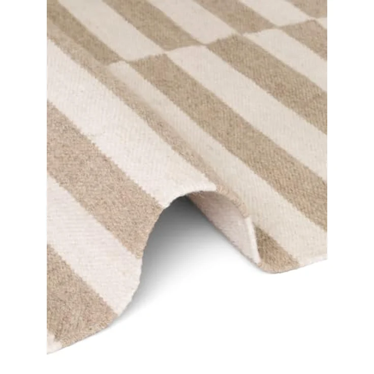 Hanse Home Wollteppich Vika - Natur Wohnzimmerteppich - Handgewebt & Umweltfreundlich - Streifen Design Wolle Modern für Wohnzimmer, Schlafzimmer, Esszimmer, Flur - Beige Natur Weiß, 80x200cm – Bild 7