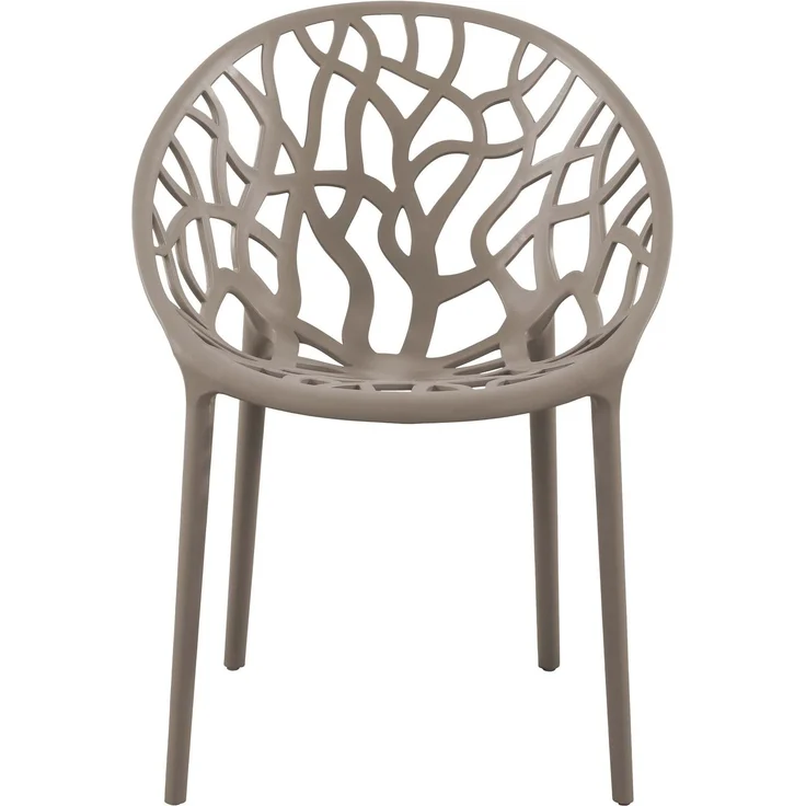 CLP 4er Set Gartenstühle Hope mit Lehne stapelbar wetterfest UV-beständig bis 150 kg,taupe – Bild 4