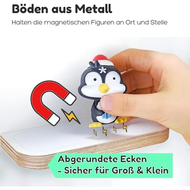 stadtecken Regal für Tonies & Toniebox – Musikbox Wandregal aus 10mm Holz – Platz für 35-50 Figuren mit Magnetfunktion – Handgefertigt – Zum Aufstellen oder Aufhängen (Safari, Groß) – Bild 9