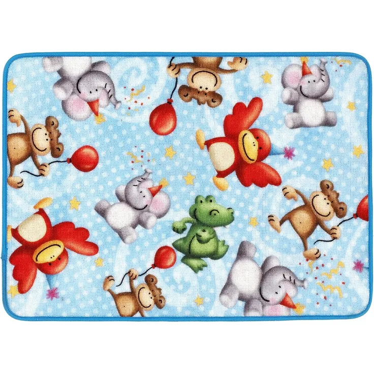 Kinderteppich 'Lovely Kids' Tierfreunde beim Spielen 50x70 cm