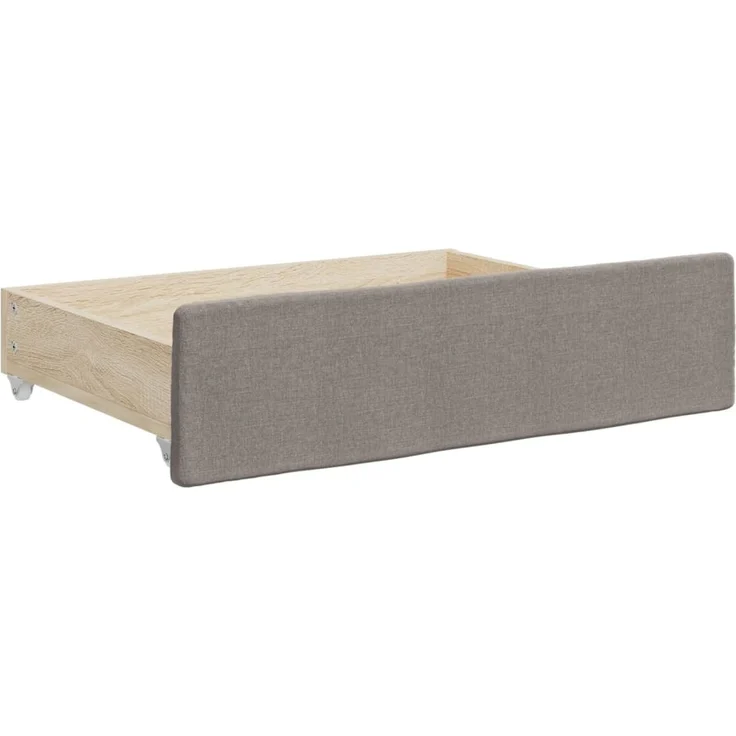 vidaXL Tagesbett Ausziehbar mit Schubladen Taupe 90x200 cm Stoff 3196635 – Bild 6