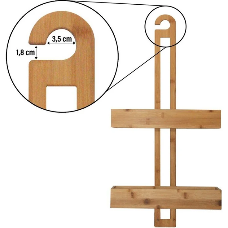 HTI-Line Badregal Duschregal Hängeregal, Stück 1-tlg, Hängeregal Holz – Bild 2