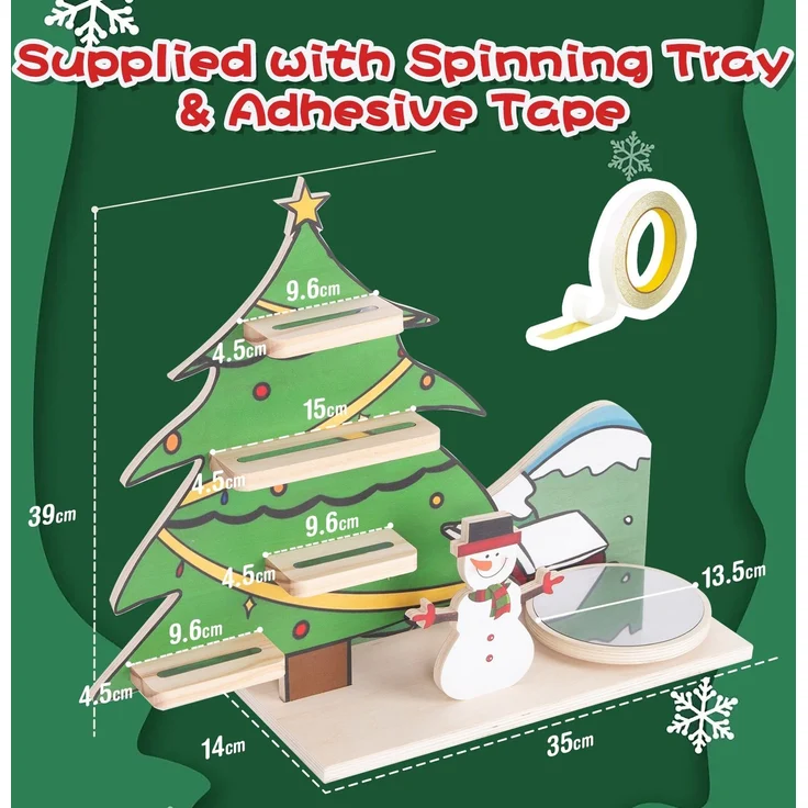 Todeco Tonie-Regal für Toniebox Hörfiguren, mit abnehmbarem Schleudertablett, Magnetische Aufbewahrung für 12-15 Tonie, Freistehende Regale, Kinderregal für Mädchen & Jungen, Weihnachtsdekoration – Bild 4
