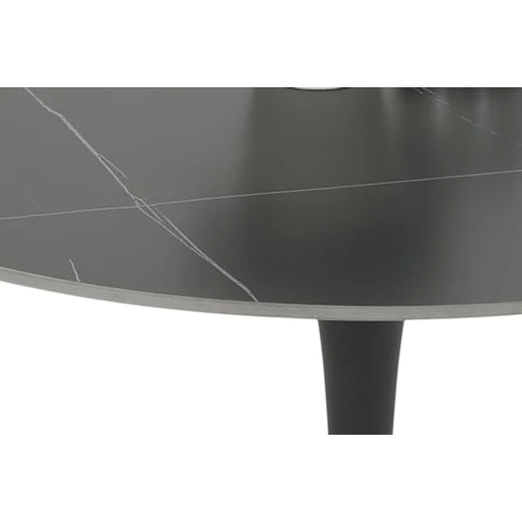 Hela Tische, Esstisch Rund Paola, Dekor Marmoroptik, Steinplatte-Sintered Stone 16mm Matt Schwarz, Maß Ø90x75 cm – Bild 5