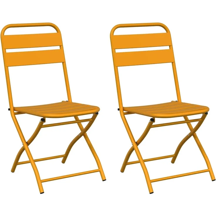 vidaXL Gartenklappstuhl 2 pcs Senf 42 x 52 x 82 cm 42002939 – Bild 1