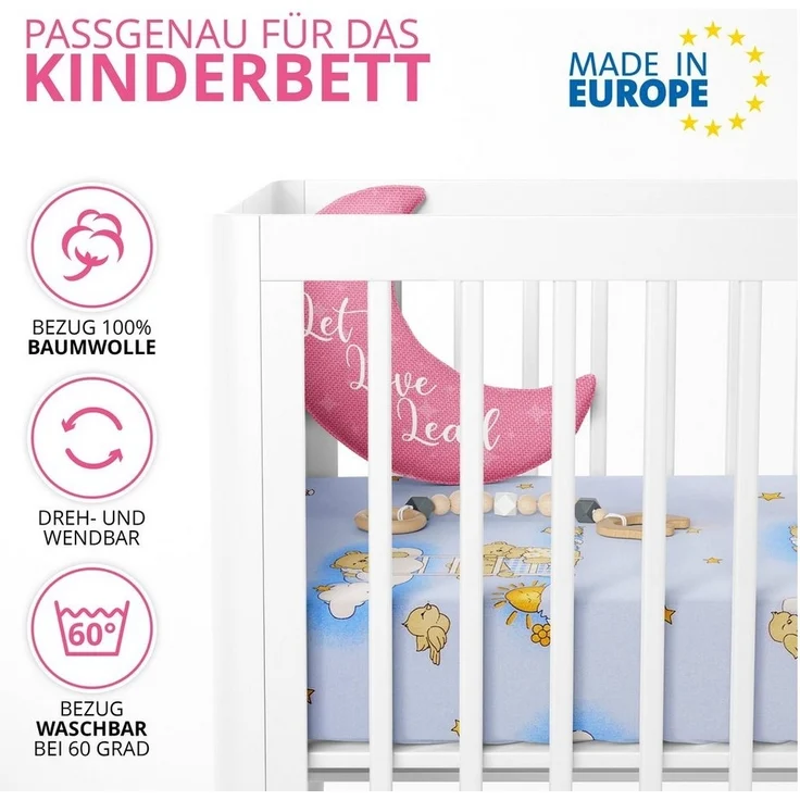 Kindermatratze, Best for Kids, 6 cm hoch, (Set), 60x120 cm, Bezug aus Baumwolle, Hergestellt in der EU – Bild 2