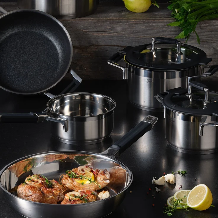 RÖSLE Topfset 5tlg. Silence Pro Edelstahl mit 24 cm Bratpfanne – Bild 2