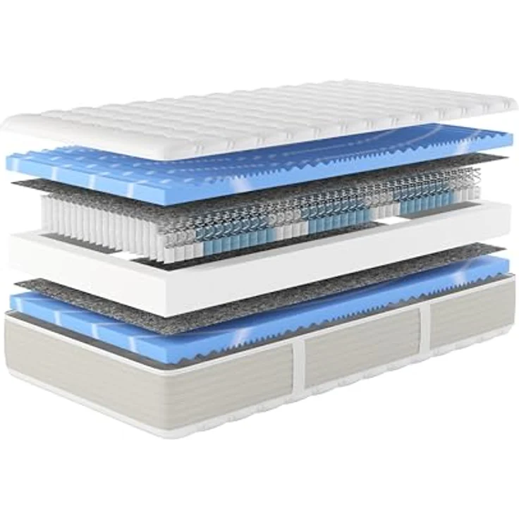 Schwarzwald Schlafsysteme Hn8 Taschenfederkern-Matratze "XXL Gelstar T-1000", H3, 90 x 200 cm, 7-Zonen-Kern, atmungsaktiver Gelschaumabdeckung, waschbarer Bezug – Bild 4