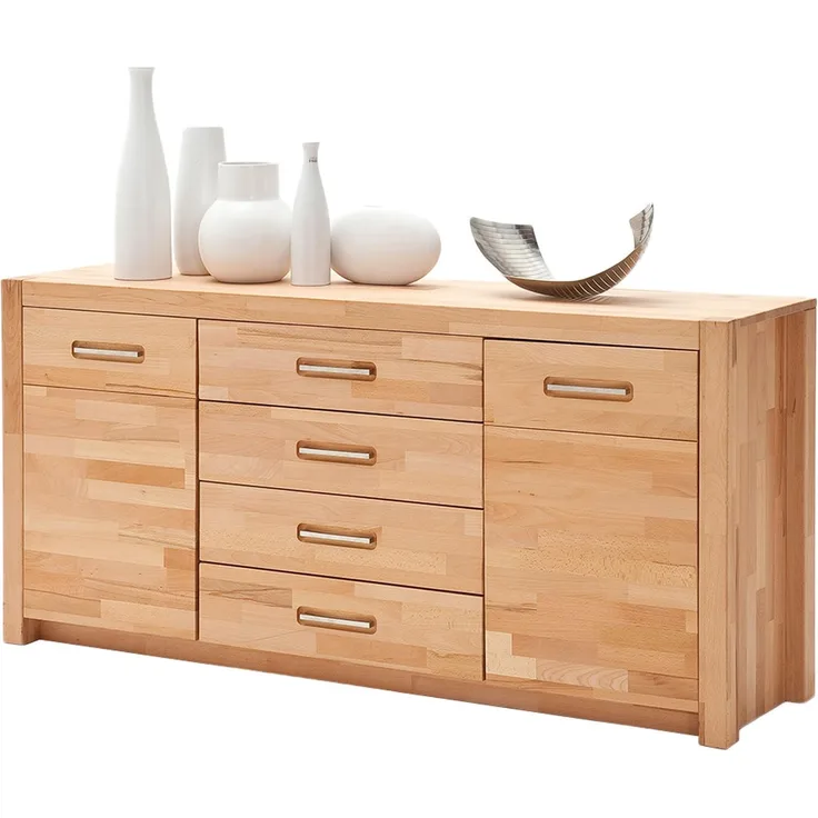 Sideboard >Leduc< in Kernbuche aus Metall - 163x78x40cm (BxHxT)