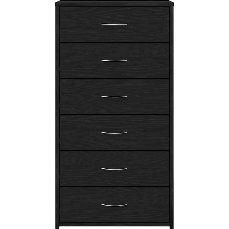 vidaXL Sideboard mit 6 Schubladen Schwarz Eichen-Optik 50x34x96 cm 862442 – Bild 5