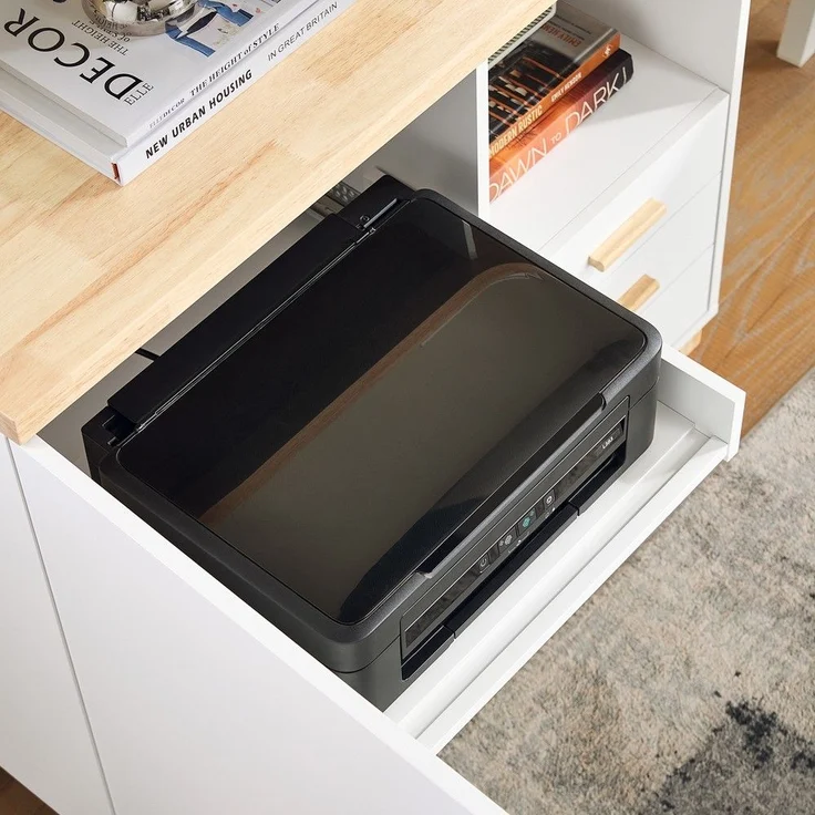 SoBuy ASK07-WN Schubladenschrank Büro, MDF, Lackiert, Weiß, 65 x 58 x 35 cm – Bild 5