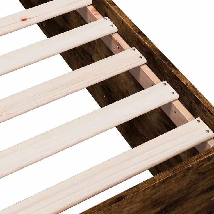 vidaXL Bodenbettgestell Geräucherte Eiche 80 x 200 cm Holzwerkstoff 3429535 – Bild 6