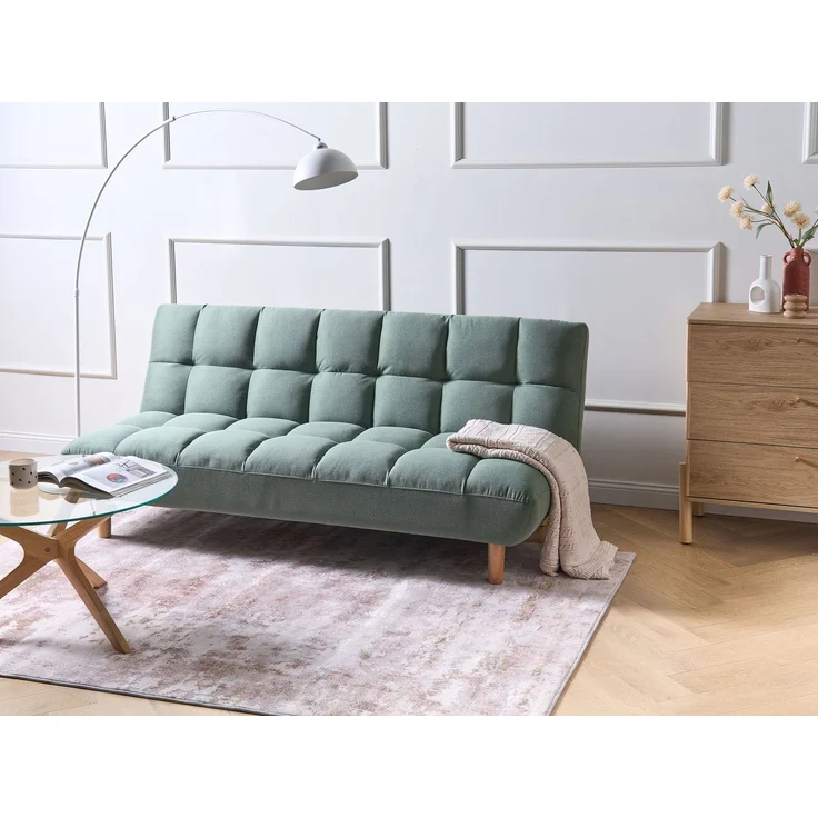 Schlafsofa 3-Sitzer RISOR Stoff Hellgrün – Bild 3