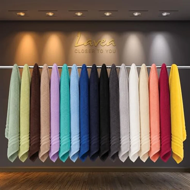 Lavea Handtuch Lavea® 4er Set Handtücher 50x100 cm, Elena Frottiererie, 100% Baumwolle (4er Set), 500 g/m² Frottier, weich & saugstark, pflegeleicht – Bild 8
